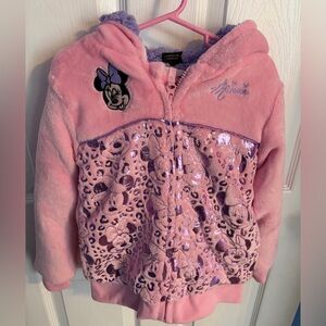 Disney Coat Plush Sherpa Girls Minnie Mouse Size 6 New